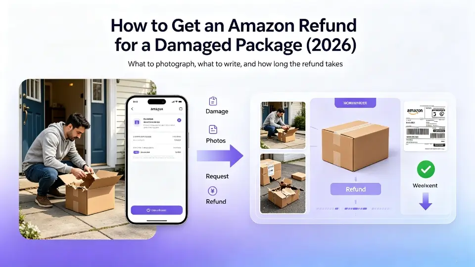 „So erhalten Sie eine Amazon-Rückerstattung für ein beschädigtes Paket (2026)“