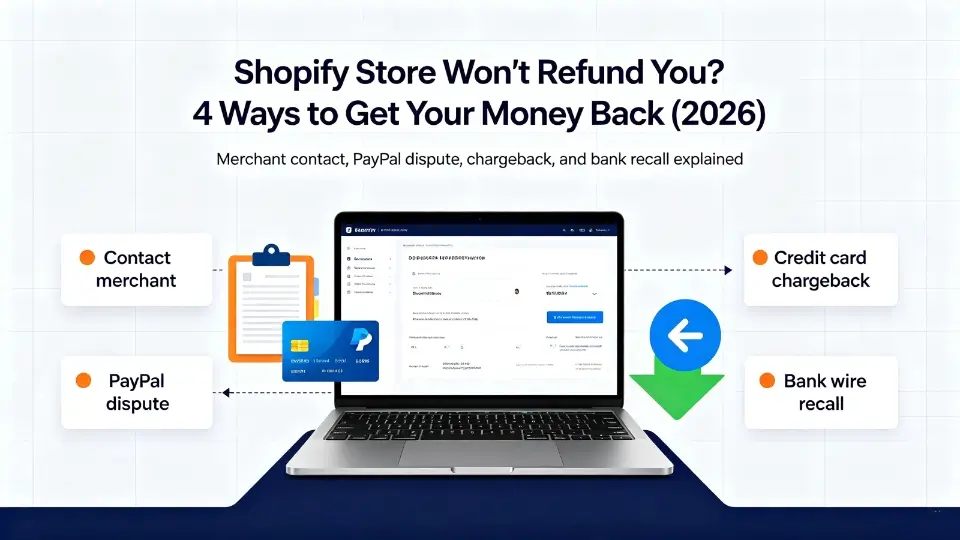 „Shopify Store erstattet Ihnen kein Geld? 4 Möglichkeiten, Ihr Geld zurückzubekommen (2026)“